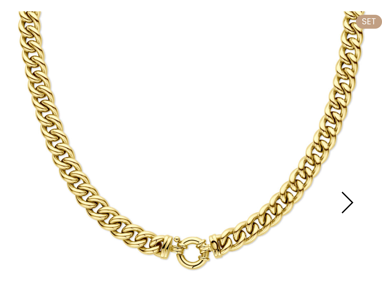 14krt collier gourmette 10,5 mm 47 cm met groot springslot